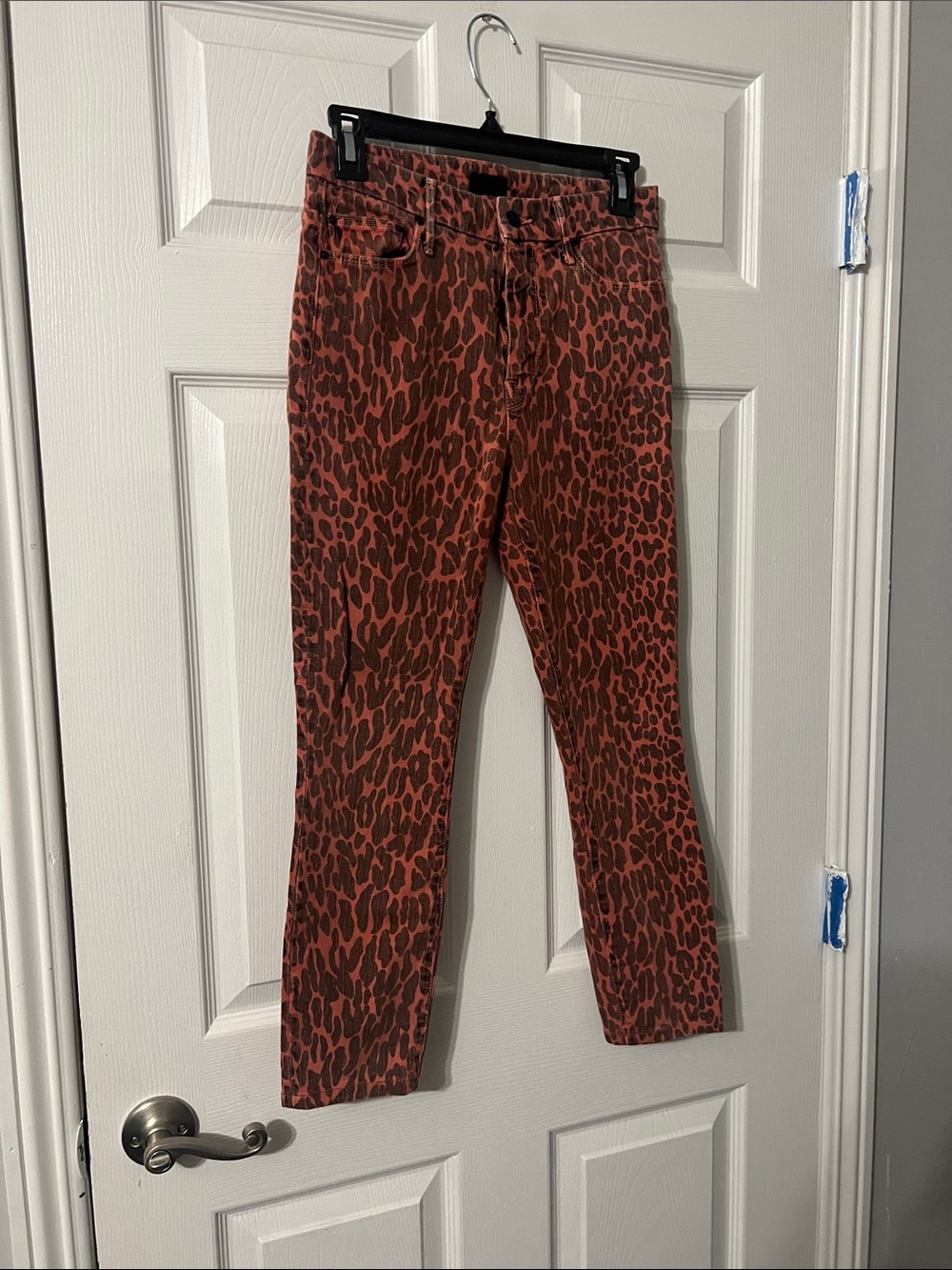 Mother jeans Rust Red Animal Print Skinny Jeans